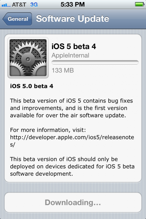 iOS 5 OTA Upgrade