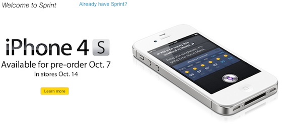 Sprint Opens iPhone 4 Pre-Orders, iPhone 4S Follows Tomorrow - Mac ...