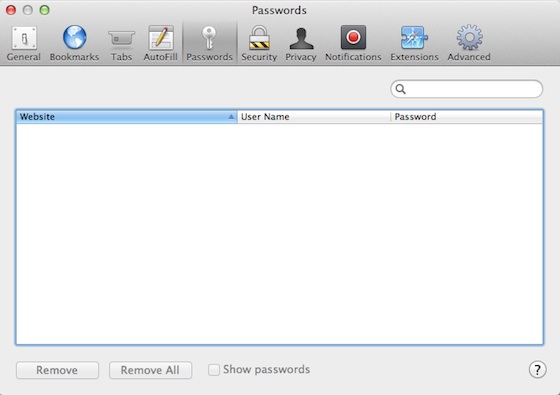 Safari 5.2 Password