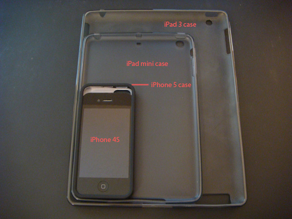صورة توضح حجم الاي باد ميني و الاي فون 5