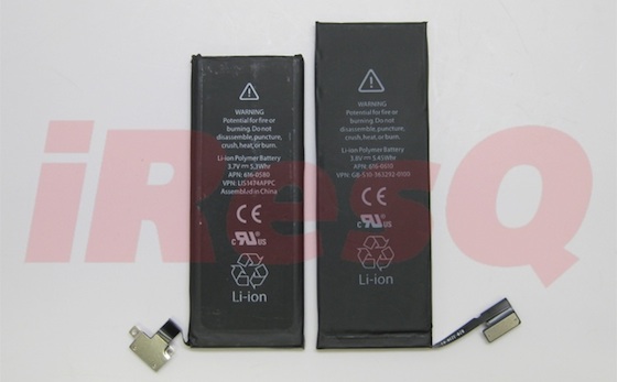 of iPhone 5 Battery in Rear Shell, Compared to iPhone 4S Battery ...