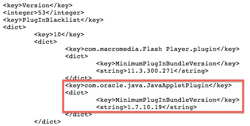 Apple's updated plug-in blacklist requiring an unreleased version of Java 7