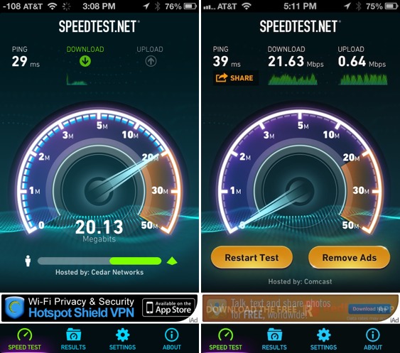 test my internet upload and download speed