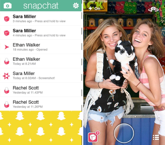 Smartphone app Snapchat