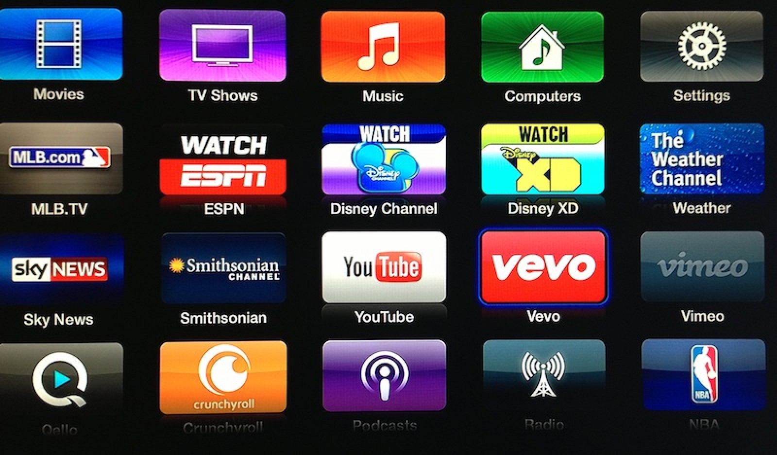 Apple TV Adds Apps for Vevo, Weather Channel, Disney, and Smithsonian