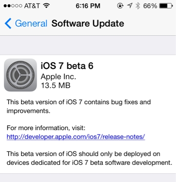 Apple iOS 7 Beta 6 is out, before predicted release date UPDATED: with 