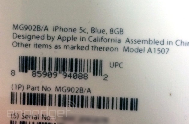 iphone 5c 8gb label