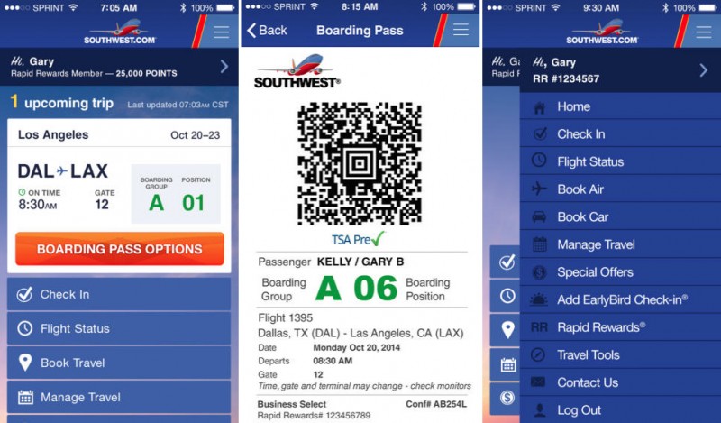 southwest airlines boarding pass