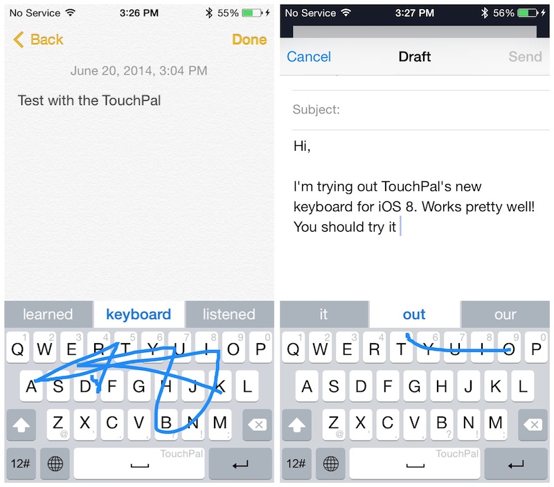 Touchpal X keyboard iOS8 Beta