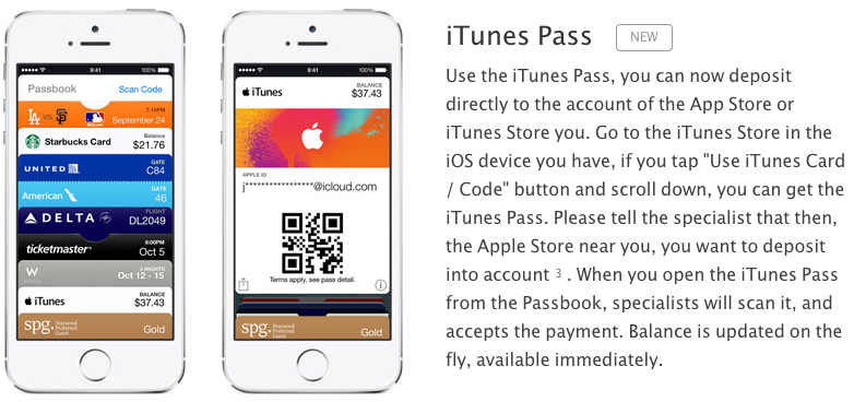 photo of Apple Launches 'iTunes Pass' at Japanese Stores, Enabling Customers to Refill iTunes Credit With Passbook image