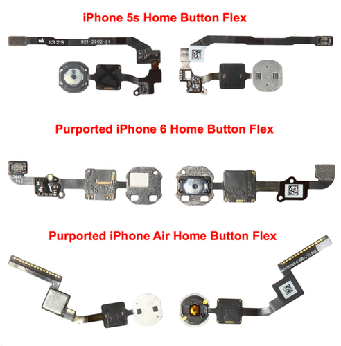 photo of Home Button and Sensor Flex Cables From 4.7-Inch and 5.5-Inch iPhone 6 Shown in New Photos image