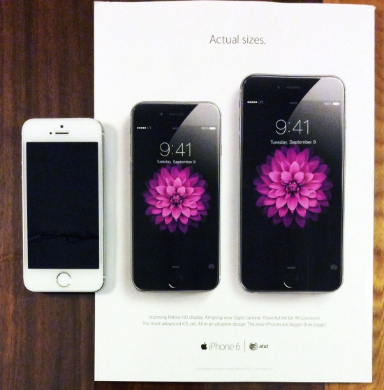 photo of New Apple Print Ad Shows Off iPhone 6 and 6 Plus 'Actual Sizes' image