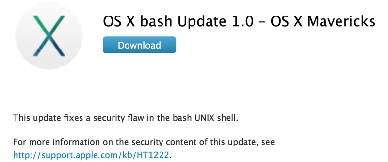 photo of Apple Releases OS X Mavericks Bash Update to Fix Security Flaw image