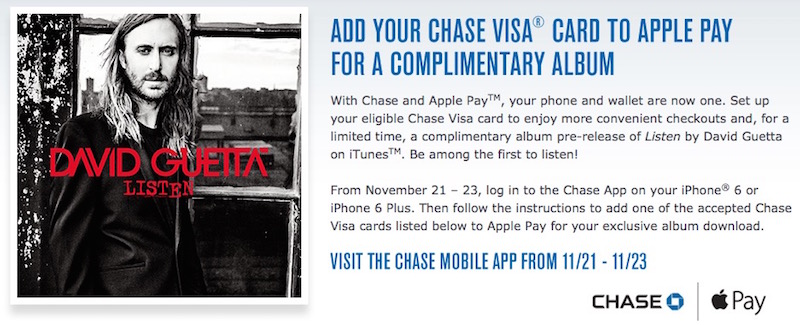 photo of Chase Offers Apple Pay Users Free David Guetta Songs as More Retailers Jump Onboard image