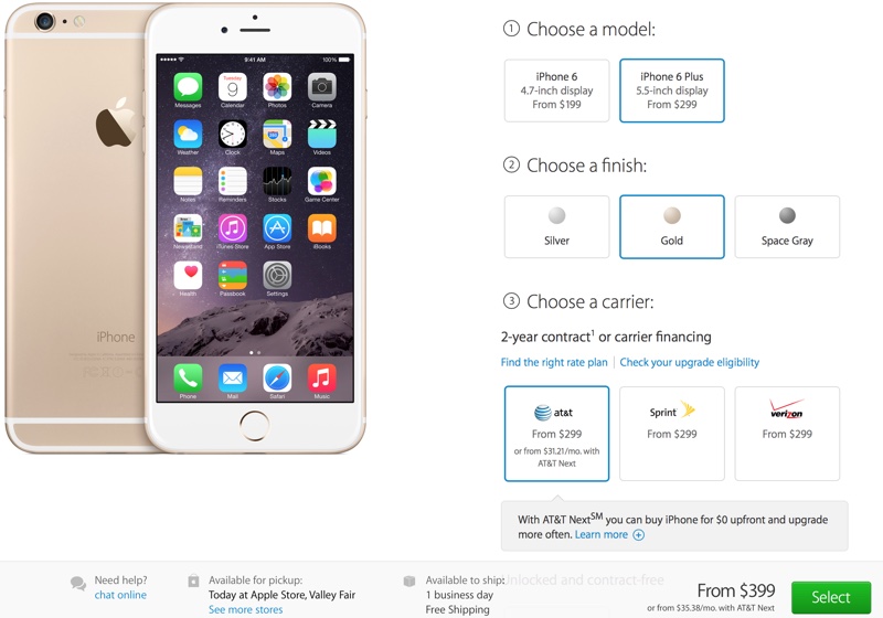 photo of iPhone 6 and 6 Plus Shipping Estimates Improve to 1 Business Day for 16 and 64GB Models image