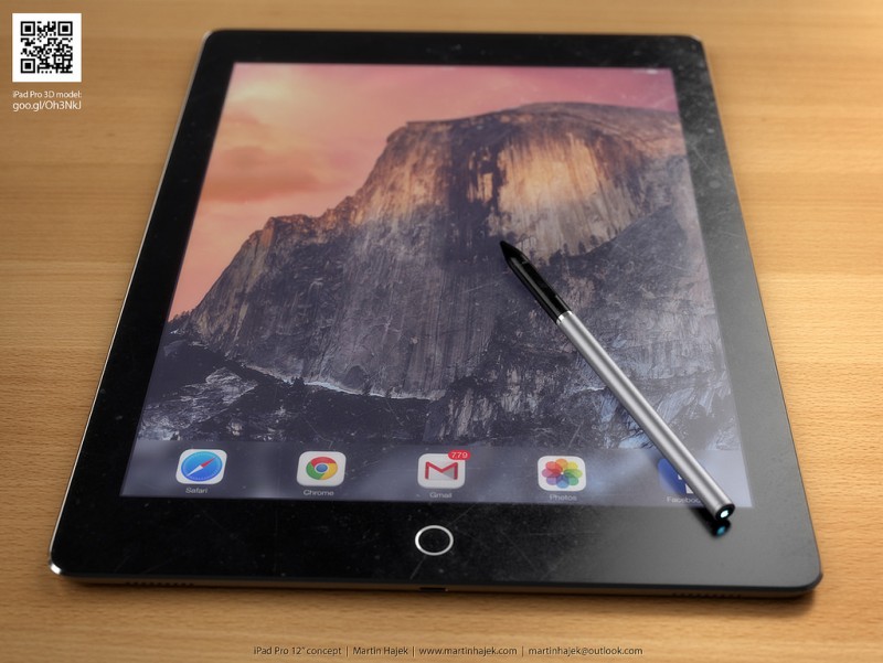 photo of Rumored 'iPad Pro' and Companion Stylus Imagined in New Renderings image