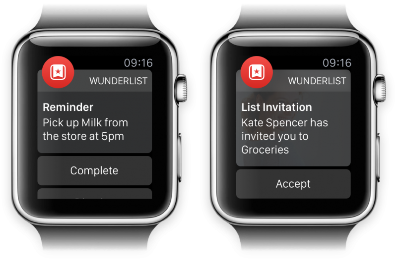 Wunderlist Apple Watch Views