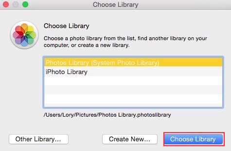 Switching photo libraries on my mac