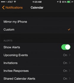 Calendar Notification Customization Apple Watch