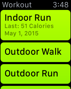Select a Workout Apple Watch