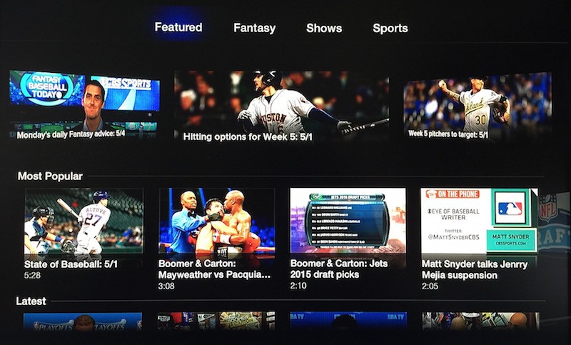 CBS Sports and USA NOW Channels Now Available on Apple TV [Update: And More] - Mac Rumors