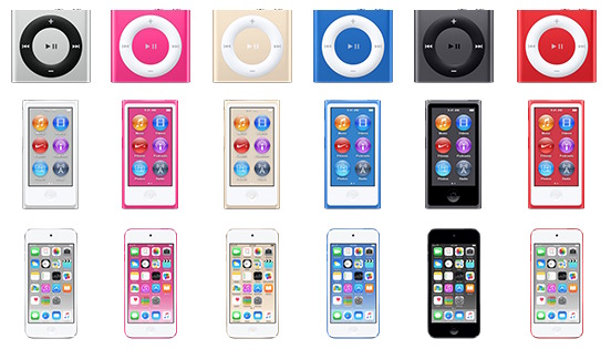 Full Lineup of Colors for iPod Refresh Includes New Blue, Gold