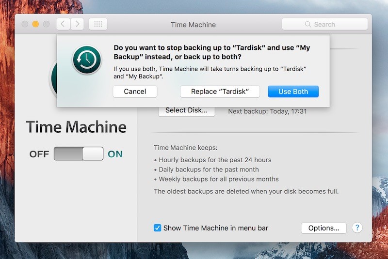 Time Machine Use Both Disks