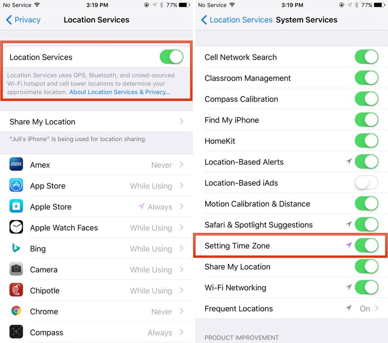 how to turn on macbook location servicea