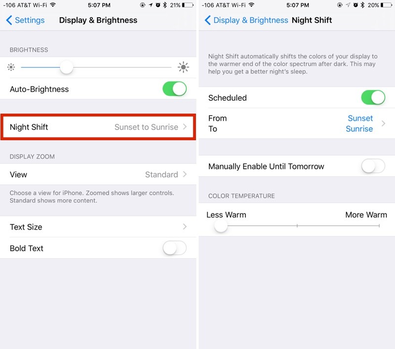 How to Use Night Shift Mode in iOS 9.3. by Juli Clover - iPhonenology