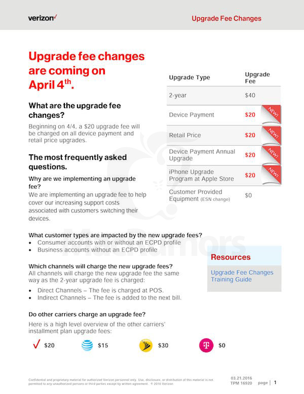 Verizon Introducing 20 Fee to Upgrade Your Smartphone Mac Rumors