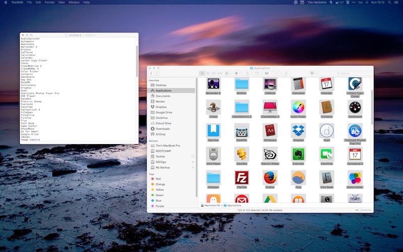 Finder & TextEdit