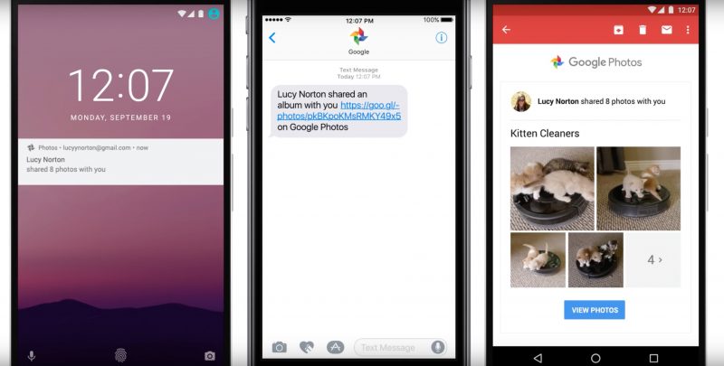 Google Photos faster sharing