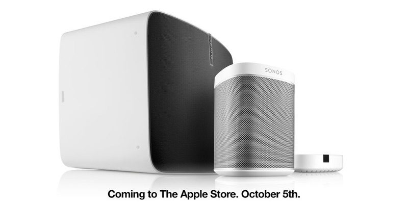 photo of Sonos Speakers Coming to Apple Online Store Today, Retail Stores on October 5 image