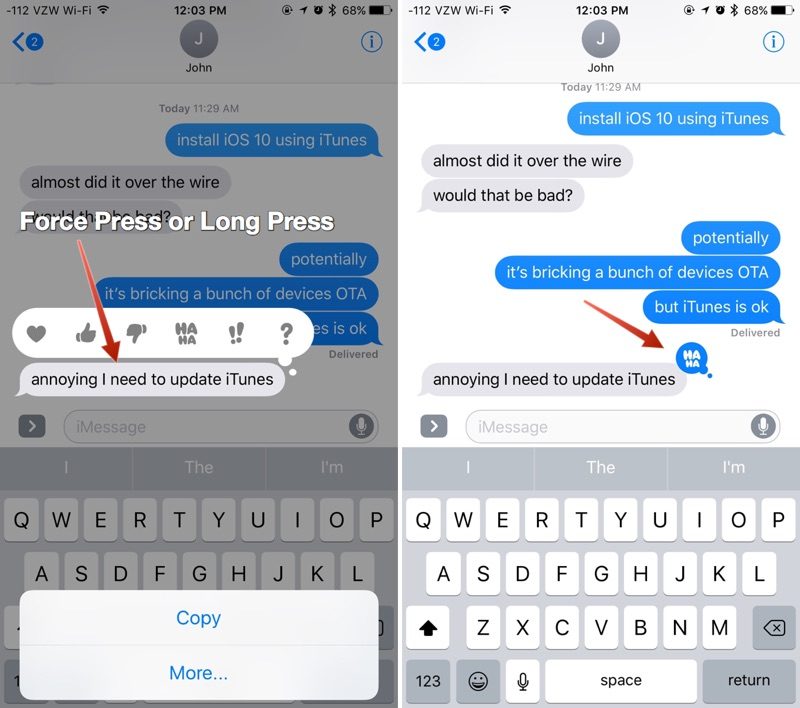 How to Use Messages' Tapback, Screen Effects and Bubble Effects in iOS