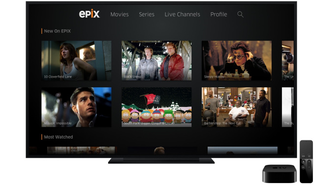 Entertainment Network 'Epix' Debuts Apple