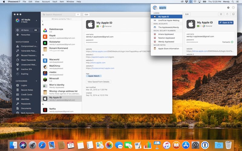 where is 1password license stored for mac