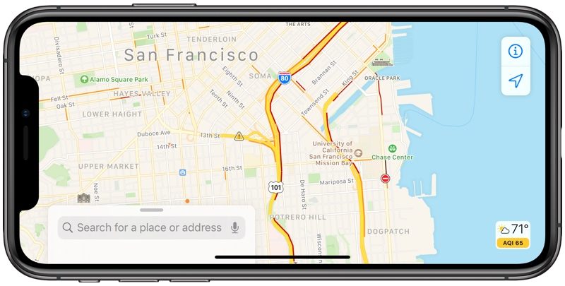 traffic conditions in maps in iOS 13
