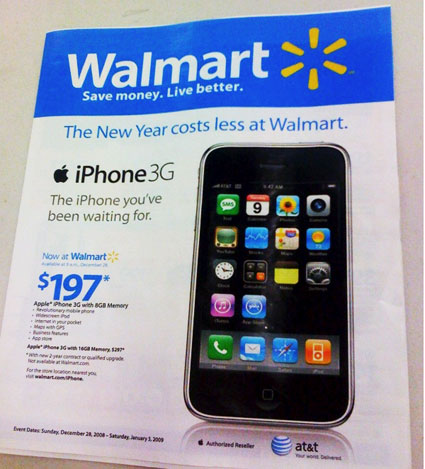 Ipod Walmart  Sale on Wal Mart To Sell Iphone Starting Sunday   Mac Rumors