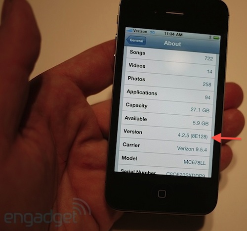 white iphone 5 verizon. iOS 4.2.5: The demo units of