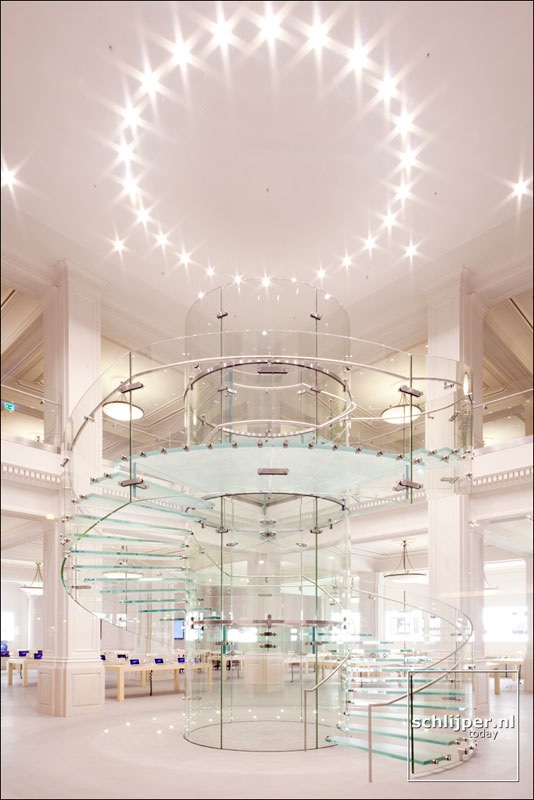 Stunning Photo of Glass Stair   case at Amsterdam Retail
