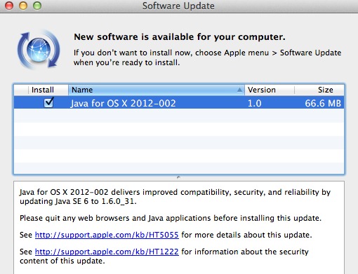 java update for mac 10.9.5