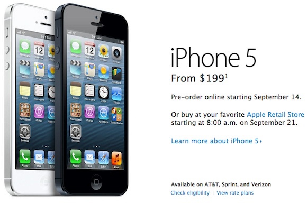 iPhone 5 Pre-orders Set to Begin at 12:01 AM Pacific Time Tomorrow ...