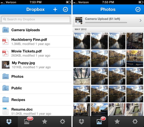 Синхронизация iphone и dropbox