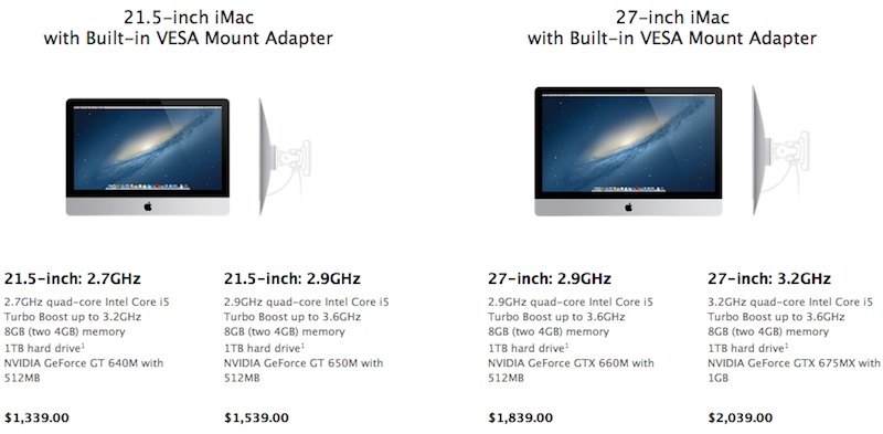 Apple Now Offering iMacs Equipped With VESA Mount Adapters as $40