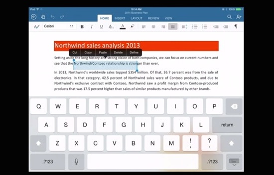 Microsoft Launching Word Excel and PowerPoint for iPad 