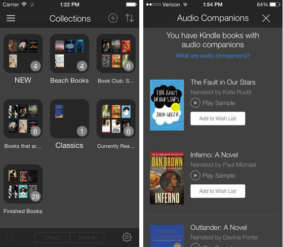 kindle audible app