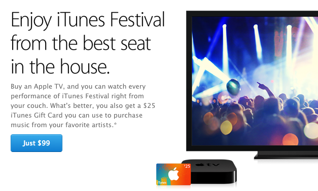 Apple Once Again Offering $25 iTunes Gift Card With Apple TV Purchase in iTunes Festival ...