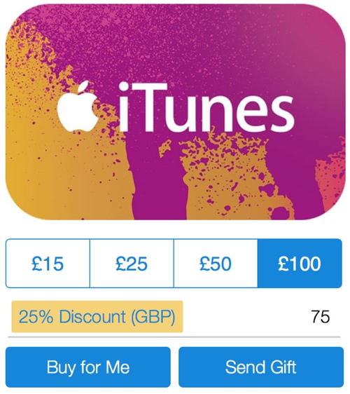 PayPal Offers 25% Off iTunes Gift Cards in the UK - MacRumors