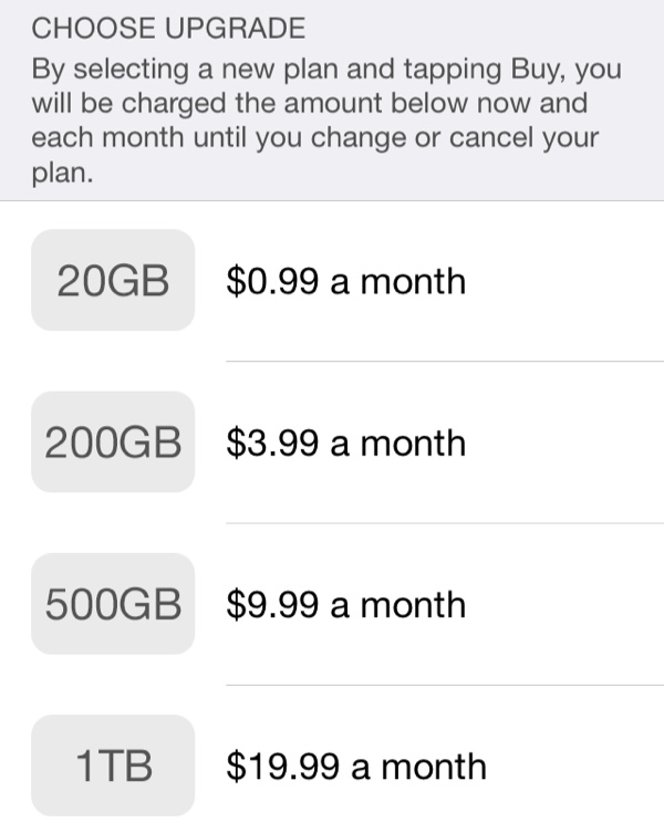 where do i find icloud storage plans