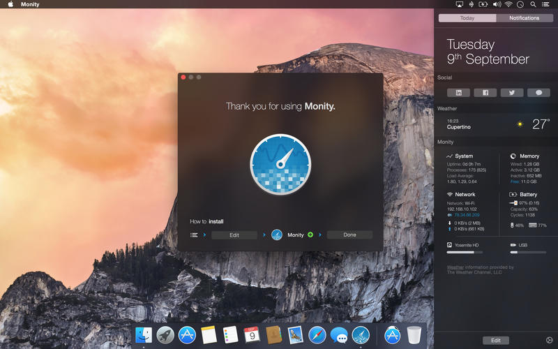 macos system monitor widget